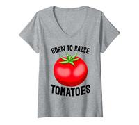 Mujer Born To Raise Tomatoes - Camiseta divertida para hombre, diseño de frutas y tomate Camiseta Cuello V