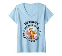 Mujer Borracho. Como un tío normal pero borracho. Camiseta Cuello V