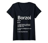 Mujer Borzoi Dog Breed Definition Cute Puppy Bernese Borzoi Dogs Camiseta Cuello V