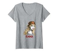 Mujer Bosquejo de una Mujer sospechosa Llamada Emma Camiseta Cuello V