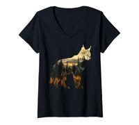 Mujer Bosques, desiertos Bobcat Camiseta Cuello V