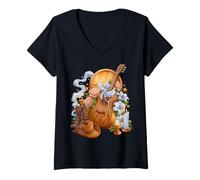 Mujer Botas de Vaquero con Guitarra católica, Estilo Coquette, música Country Camiseta Cuello V