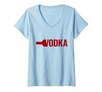 Mujer Botella de Vodka Good Times Cool Happy Hour Drink Camiseta Cuello V