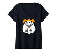 Mujer Bottle Digging Relic Hunter Deep In The Privy Design Camiseta Cuello V