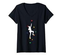 Mujer Boulder Wall Climbing Hobbyist Deporte De Boulder Camiseta Cuello V