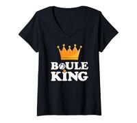 Mujer Boule King with Crown Outfit For Petanque and Boules Players Camiseta Cuello V