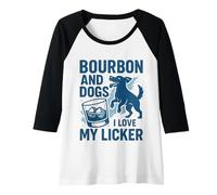 Mujer Bourbon and Dogs I Love My Licker Bourbon Beber Girl Camiseta Manga Raglan
