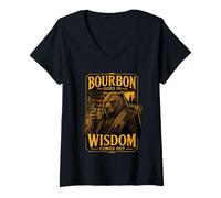 Mujer Bourbon va en sabiduría Sale Oso Camiseta Cuello V