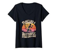 Mujer Boxeador de Boxeo Float Like a Butterfly Camiseta Cuello V