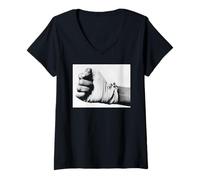 Mujer Boxeo a puño envuelto en la promoción de Rumble In The Jungle de Muhammad Ali Camiseta Cuello V