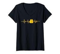 Mujer Boxeo Boxing kikboxing Boxeador Atleta Latido del corazón Camiseta Cuello V