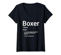 Mujer Boxer Dog Breed Definition Adopt Cute Puppy Boxer Dogs Camiseta Cuello V