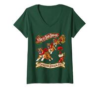 Mujer Boxer Dog Christmas Vintage Christmas Mission Camiseta Cuello V
