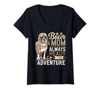 Mujer Boxer Mom Always Ready for Adventure Camiseta Cuello V
