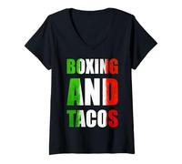 Mujer Boxing and Tacos Latinx The Mexican Style Boxing México Camiseta Cuello V