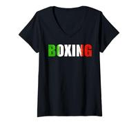 Mujer Boxing México Boxers Gloves Fighter Mexican Guerrero Azteca Camiseta Cuello V
