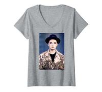 Mujer Boy George Culture Club Cantante de Phil Nicholls Camiseta Cuello V