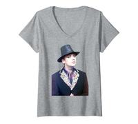 Mujer Boy George Culture Club Cantante & DJ Camiseta Cuello V