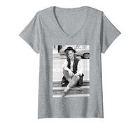 Mujer Boy George Culture Club Pop Star Foto 1982 Camiseta Cuello V
