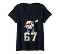 Mujer Boys Kids 67 Six Seven Sunglasses Dabbing Baseball Lover Camiseta Cuello V