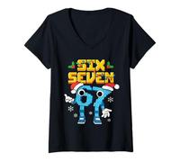 Mujer Boys Kids 67 Xmas Six Seven Meme Christmas Pajama Shirt Camiseta Cuello V