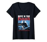 Mujer Boyz n The Hood Old English Blue Tone Portrait 90's Movie Camiseta Cuello V