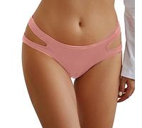 Mujer Bragas 2026 Ropa Interior Mujer Deseo Puro Cintura Picante Ahuecado Color Sólido Ropa Interior Periodo Panties Verano Ropa Interior Sin Costuras, Rosa., S