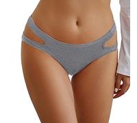 Mujer Bragas 2026 Ropa Interior Mujer Deseo Puro Cintura Picante Ahuecado Color Sólido Ropa Interior Periodo Panties Verano Ropa Interior Sin Costuras, gris, XL