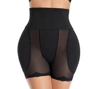 Mujer Bragas con Relleno - Cintura Alta Bordado De Encaje Malla Culo Falso Levantador De Glúteos Recortador De Muslos Entrenador De Cintura Fajas Lencería Sexy De Reloj De Arena,Negro,M