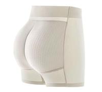 Mujer Bragas con Relleno - Encaje Sexy Cintura Alta Esponja Acolchada Falso Culo Fajas Push Up Suave Sin Costuras Reloj De Arena Suave Ropa Interior Transpirable,Blanco,S
