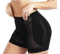 Mujer Bragas con Relleno - Sexy Malla Suave Transpirable Esponja Acolchada Fajas Cadera Mejora El Culo Falso Suave Sin Costuras Cintura Baja Ropa Interior De Reloj De Arena,Negro,S