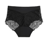 Mujer Bragas Menstruales de Encaje Braguita Hipster Menstrual para Postparto Regla Braguitas de encaje de color liso para muje