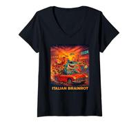 Mujer Brainrot Italiano Viral de Moda generado por AI Internet Meme Camiseta Cuello V