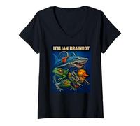 Mujer Brainrot Italiano Viral de Moda generado por AI Internet Meme Camiseta Cuello V