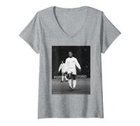 Mujer Brasil Estrella Pele Santos V Fulham Copa Mundial de Fútbol 1973 Camiseta Cuello V
