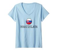 Mujer Bratislava País Eslovaquia Viaje familiar Eslovaco Hombres Mujeres Camiseta Cuello V