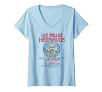 Mujer Breaking Bad Los Pollos Hermanos Albuquerque Retro Ad TV Camiseta Cuello V