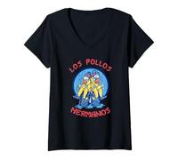 Mujer Breaking Bad Los Pollos Hermanos Hazmat Suits TV Show Camiseta Cuello V