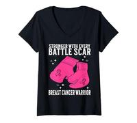 Mujer Breast Cancer Warrior Gifts Breast Cancer Awareness Women Camiseta Cuello V