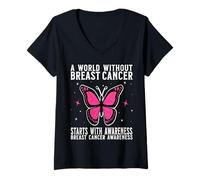 Mujer Breast Cancer Women Support Gifts Breast Cancer Awareness Camiseta Cuello V