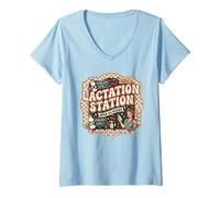 Mujer Breastfeeding & Pumping Humor, Nursing Top, Lactating Mom Camiseta Cuello V
