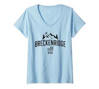 Mujer Breckenridge USA Montaña Nevada Camiseta Cuello V
