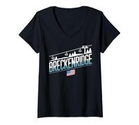 Mujer Breckenridge USA Montaña Nevada Camiseta Cuello V