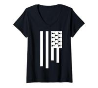 Mujer Breton Drapeau Breizh Bretaña Francia Camiseta Cuello V