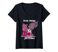 Mujer Brew Pociones No Drama Bruja Amor Hechizo Citas Brujería Camiseta Cuello V
