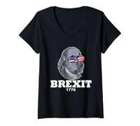 Mujer Brexit de Ben Franklin 1776 Camiseta Cuello V