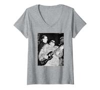 Mujer Brian James David Vanian Los Malditos Virginia Turbett 1979 Camiseta Cuello V