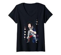 Mujer Brian May Queen Freddie Mercury Concierto Tributo 1992 Camiseta Cuello V
