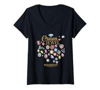 Mujer Bridgerton Crown Jewel Oficialmente Autorizado Camiseta Cuello V