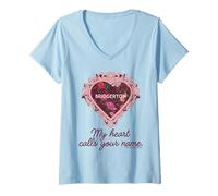 Mujer Bridgerton Heart Calls Your Name Oficialmente Autorizado Camiseta Cuello V